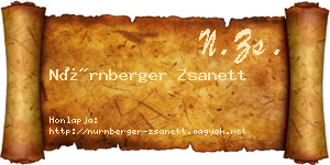 Nürnberger Zsanett névjegykártya