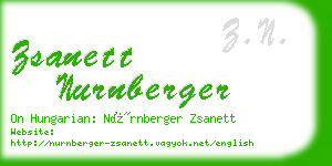 zsanett nurnberger business card